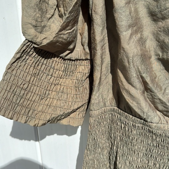 Rebecca Minkoff | Geneva Puff Sleeve Olive Mini Dress - Picture 6 of 10